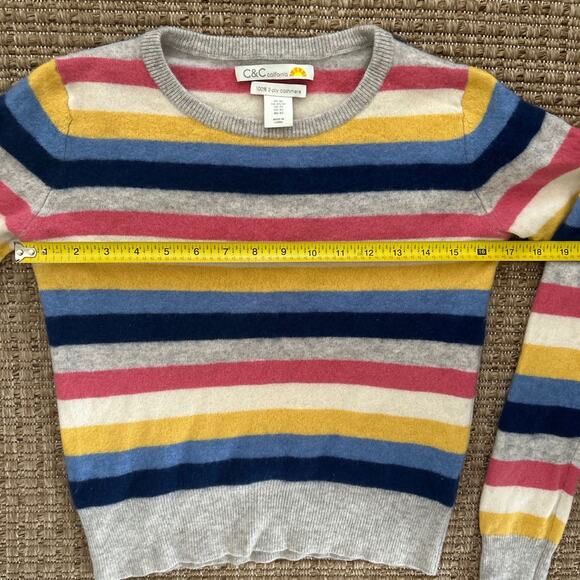 100% Cashmere Multicolor Striped Sweater – XS - Picture 4 of 6